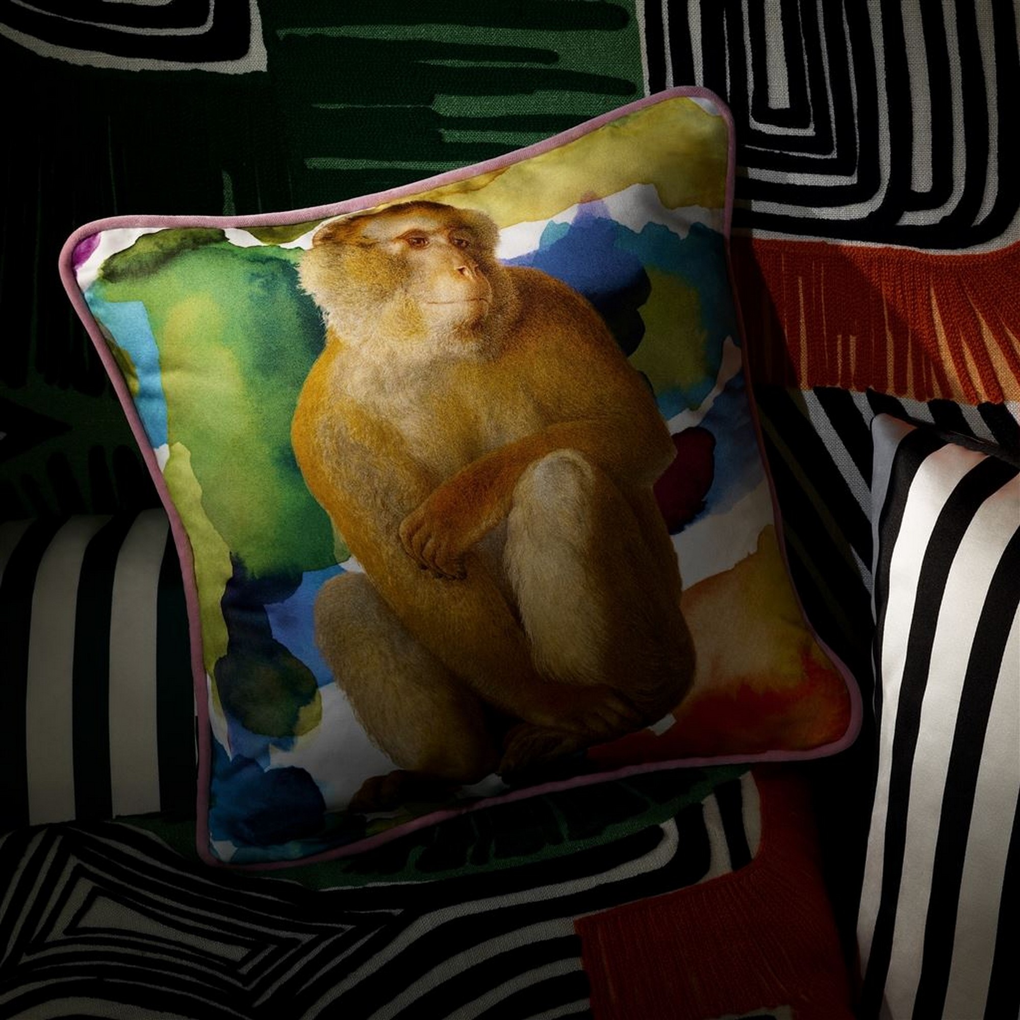 Christian Lacroix L Artiste Cushion In Mosaique Multi